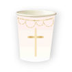Picture of PAPER CUPS BOTANICAL CROSS LIGHT PINK 237ML - 8 PACK